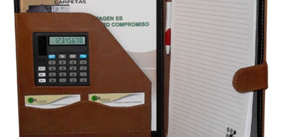 Carpetas para congreso curpiel con calculadora