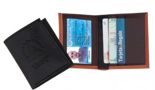 Porta credencial con ventana y billetera